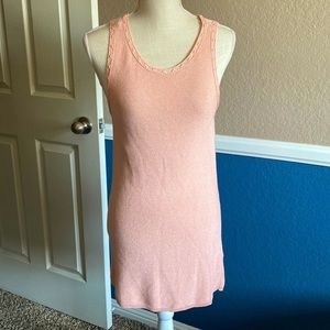 White house black market fitted bodycon pink knit dress medium